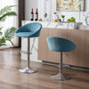 Set of 2 Velvet Bar Stools Dining Chairs with Adjustable Counter Height Footrest Tufted Upholstered