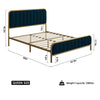 Bed, Metal Tubular Platform Bed Frame with Upholstered Headboard