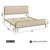 Bed, Metal Tubular Platform Bed Frame with Upholstered Headboard