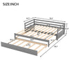 Twin Size Daybed, Convertible Double Twin Size with Trundle