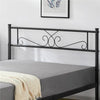 Black Metal Platform Twin Bed with Scroll Design Headboard and Footboard