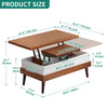 Lift Top Coffee Table, 3 in 1 Multi-Function Coffee Tables with Storage for Living Room, Walnut