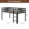 Twin Wood Loft Bed with Full-length Safety Rail and Ladder