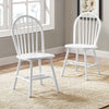 Autumn Lane Windsor Solid Wood Dining Chairs, White and Oak 