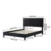 Homfa King Size Bed, Modern Upholstered Platform Bed Frame with Adjustable Headboard for Bedroom, Black