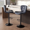 Modern Adjustable Faux Leather Bar Stool with Back for Kitchen Island Set of 2