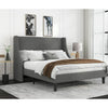 Fabric Upholstered Platform Bed Frame with Wingback Headboard