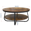 Round coffee table with open storage