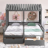 Euroco Wood Twin Size House Double Platform Beds for Kids