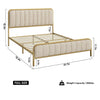 Bed, Metal Tubular Platform Bed Frame with Upholstered Headboard