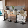 Modern Adjustable Faux Leather Bar Stool with Back for Kitchen Island Set of 2