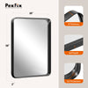 Aluminum Alloy Wall Mount Rounded Corner Rectangular Mirror