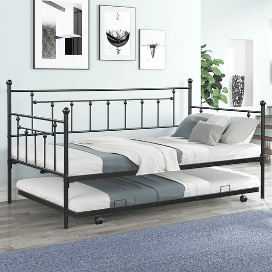 Twin Size Metal Daybed with Trundle Included