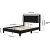  Diamond Tufted Upholstered Platform Bed with Adjustable Headboard