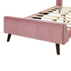 Upholstered Twin Bed Frame, New Upgraded Velvet Fabric Platform Bed