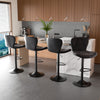 Modern Adjustable Faux Leather Bar Stool with Back for Kitchen Island Set of 2