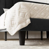 Queen Velvet upholstered bed frame with vertical channel tufted headboard