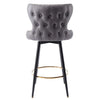 Modern Bar Chairs Set of 2, Contemporary Fabric Faux Leather Bar Stools Tool