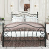 Black Queen Size Bed Frame, Queen Metal Platform Bed with Headboard and Footboard