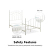 Traditional Metal Bed Frame with Headboard and Footboard, Twin, White