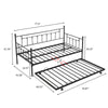 Twin Size Metal Daybed with Trundle Included