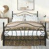 Black Queen Size Bed Frame, Queen Metal Platform Bed with Headboard and Footboard