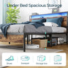 Platform Bed Frame with Headboard and 3 Storage Shelves, Metal Bed with Lights, Outlets & USB