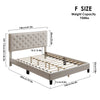 Bed frame King size bed with headboard and modern upholstered bed frame