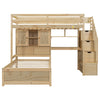 Twin over Twin Bunk Bed with Desk and Shleves