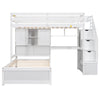 Twin over Twin Bunk Bed with Desk and Shleves