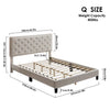 Bed frame King size bed with headboard and modern upholstered bed frame