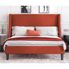 Fabric Upholstered Platform Bed Frame with Wingback Headboard