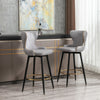 Modern Bar Chairs Set of 2, Contemporary Fabric Faux Leather Bar Stools Tool