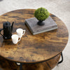 Round coffee table with open storage