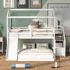 twin over Full House Bunk Bed with Storage Staircase for Bedroom