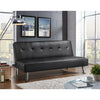 Convertible Black Faux Leather Futon Sofa Bed