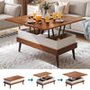 Lift Top Coffee Table, 3 in 1 Multi-Function Coffee Tables with Storage for Living Room, Walnut