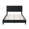 Homfa King Size Bed, Modern Upholstered Platform Bed Frame with Adjustable Headboard for Bedroom, Black