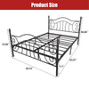 Black Queen Size Bed Frame, Queen Metal Platform Bed with Headboard and Footboard