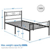 Black Metal Platform Twin Bed with Scroll Design Headboard and Footboard