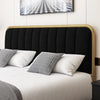 Bed, Metal Tubular Platform Bed Frame with Upholstered Headboard