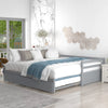 Twin Size Daybed, Convertible Double Twin Size with Trundle