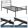 Black Metal Platform Twin Bed with Scroll Design Headboard and Footboard