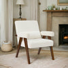 Mid Century Modern Chair, Neche Sherpa Arm Accent Chair with Pillow&Upholstered