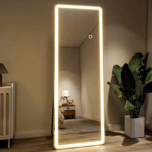 64" x 21" LED Rectangle Full Length Mirror Standing Floor Mirror