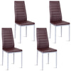 Set of 4 PU Leather Dining Side Chairs Elegant Design Home Furniture Black Contemporary