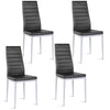 Costway Set of 4 PU Leather Dining Side Chairs Elegant Design Home Furniture Black