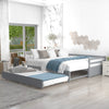 Twin Size Daybed, Convertible Double Twin Size with Trundle