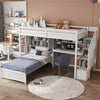 Twin over Twin Bunk Bed with Desk and Shleves