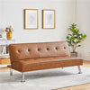 Convertible Black Faux Leather Futon Sofa Bed